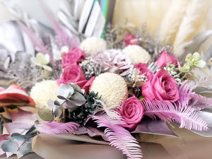 Prestige XL Bouquet To You (Garden Roses, Roses, Ping Ping, Anthurium, Pampas, Monstera, Palm & Assorted Dried Flowers)
