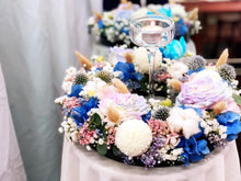 Load image into Gallery viewer, Premium Wreath To You (Roses, Hydrangea,Echinops, Ping Pong, Cotton Flower, Bunny Tails, Baby Breath)
