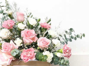 Flower Box To You (Roses, Carnation, Spray Carnation, Eucalyptus, Statice, Casphia)