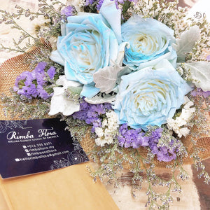 Signature Bouquet To You (Roses BLue Silver Leaf Design)