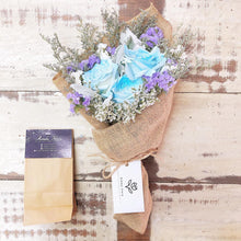 Load image into Gallery viewer, Signature Bouquet To You (Roses BLue Silver Leaf Design)
