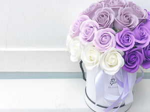 Everlasting Soap Flower Box To You - 33 Roses (Ombre Purple Design)