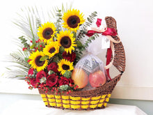 Load image into Gallery viewer, Extravagant Fruit Flower Basket To You (Sunflower and Roses Design)
