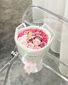 Everlasting Soap Flower Bouquet To You -18 Ombre Pink