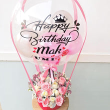 Load image into Gallery viewer, Hot Air Ballon To You Hot Air Baloon To You ( 24 Pink Roses Silver Leaf Design)
