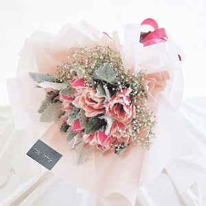 Prestige Bouquet To You (Roses, Silver Leaf, Baby Breathe)