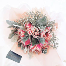 Load image into Gallery viewer, Prestige Bouquet To You (Roses, Silver Leaf, Baby Breathe)
