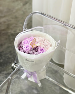 Everlasting Soap Flower Bouquet To You -18 Ombre Purple
