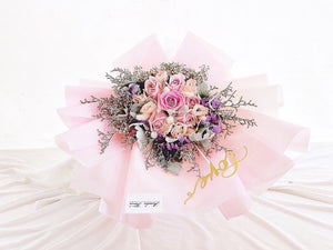 Prestige Bouquet To You (Roses, Silver Leaf, Baby Breathe, Bunny Tails)