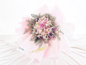 Prestige Bouquet To You (Roses, Silver Leaf, Baby Breathe, Bunny Tails)