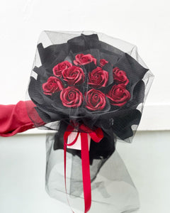 Lace Wrap Style***LACE WRAP Everlasting Soap Roses Bouquet To You-12 Marron Red