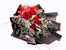 Load image into Gallery viewer, Prestige Bouquet To You (Roses, Silver Leaf, Wheat, Casphia)
