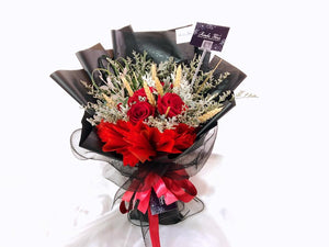 Prestige Bouquet To You (Roses, Silver Leaf, Wheat, Casphia)