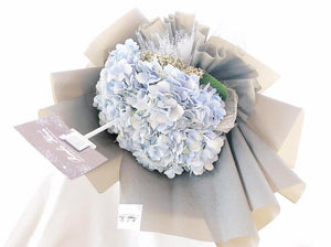 Prestige Bouquet To You (Blue Hydrangea & Baby Breath)