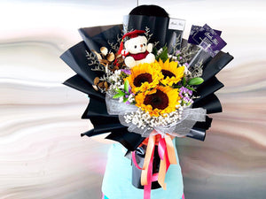 Prestige Bouquet To You (Sunflower, Statice, Casphia, Baby Breathe)