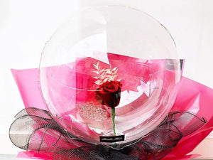 Preserved Flowers Ballon To You (1 Rose Red Design)