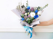 Load image into Gallery viewer, Premium Bouquet To You : Tulip, Scabiosa, Oxypetalum, Astranti, Eustoma, Spirea, Eucalyptus
