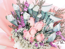 Load image into Gallery viewer, Prestige Money Flower Bouquet To You (Roses, Silver Leaf, Statice, Casphia)
