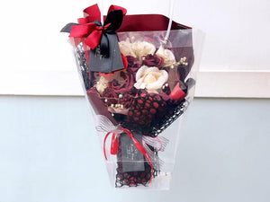 Everlasting Soap Flower Bouquet To You- 18 Flower Mix (Maroon Red)