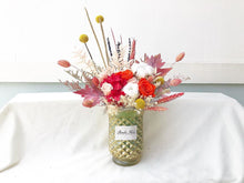 Load image into Gallery viewer, Preserved Flowers Vase To You (3 Roses + Hydrangea Design Chili Red Yellow)
