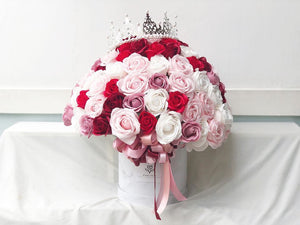 Everlasting Soap Flower Box To You- 99 Roses (Red Pink White Theme)