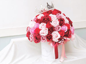 Everlasting Soap Flower Box To You- 99 Roses (Red Pink Theme)