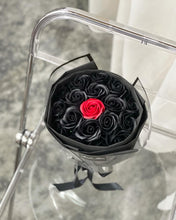 Load image into Gallery viewer, RUSSIAN WRAP Everlasting Soap Roses Bouquet To You - Russian Style 12 Red 6 Black
