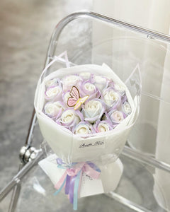 Everlasting Soap Flower Bouquet To You -18 Roses (Aurora Series)