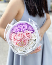 Load image into Gallery viewer, Everlasting Soap Flower Bouquet To You -18 Ombre Pink Purple
