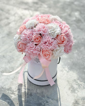 Load image into Gallery viewer, Everlasting Soap Flower Box To You - 33 Roses (Roses &amp; Carnation Pink Coral)
