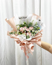 Load image into Gallery viewer, Prestige Bouquet To You  (Coral Pink Roses Hana White Design) (Small 3 Roses)
