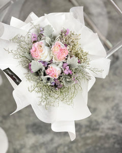 Prestige Bouquet To You (Mermaid Roses Silver Leaf Design)(Small 3 Roses)