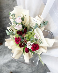 Prestige Bouquet To You  (Red, Quicksand & Cappuccino Roses Design) (Standard 12 Roses)