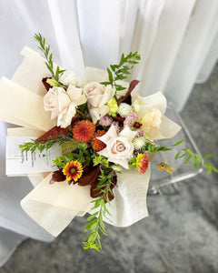 Premium Prestige Bouquet To You  (Quicksand Roses And Dahlia Design)(Standard  Size)
