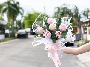 Prestige Bouquet To You  (Pink Roses Eucalyptus Design )