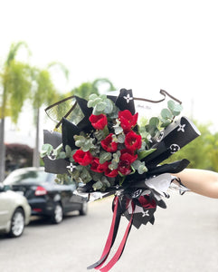 Prestige Bouquet To You  (Red Tulip Eucalyptus Style Wrap Design )