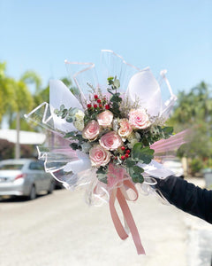 Prestige Bouquet To You  (Pink Kenya 2 Tone Roses Style Wrap Design )