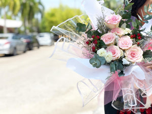 Prestige Bouquet To You  (Pink Kenya 2 Tone Roses Style Wrap Design )