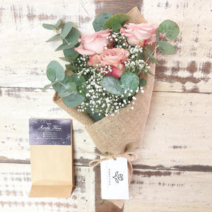 Premium Signature Bouquet To You (Cappuccino Roses Eucalyptus Design)