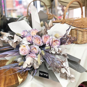 Prestige Bouquet To You  (Pastel Blue Purple Unicorn Eucalyptus Style Wrap Design )