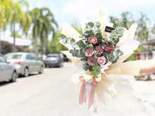 Load image into Gallery viewer, Prestige Bouquet To You (Cappuccino Roses &amp; Eucalyptus Style Wrap )

