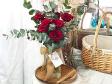 Load image into Gallery viewer, Valentines Flower Jar To You (Red Roses Eucalyptus Jar Design)
