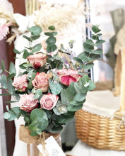 Load image into Gallery viewer, Flower Jar To You  (Premium Cappuccino Roses &amp; Eucalyptus)
