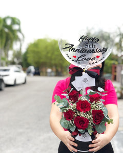 Valentines Hat Box Flower To You Exclusive Design Balloon
