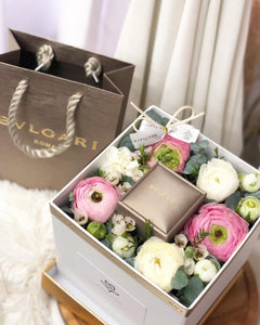 Flower Box With Gift ( Ranunculus Design)