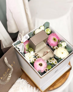 Flower Box With Gift ( Ranunculus Design)