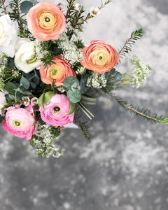 Flower Jar To You (Ranunculus 3 Colours Jar Design)