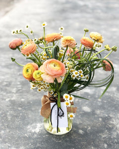 Flower Jar To You (Ranunculus Chamomile Jar Design)