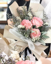 Load image into Gallery viewer, Prestige Bouquet To You (Baby Pink Roses Silver Leaf Design)
