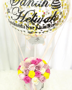 Hot Air Ballin Everlasting Soap Flower Box To You - 33 Roses (Cheerful Bright Color Design)